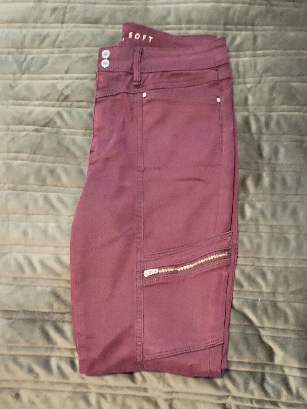 WHBM Everyday Soft Burgundy Skinny Ankle Pants
